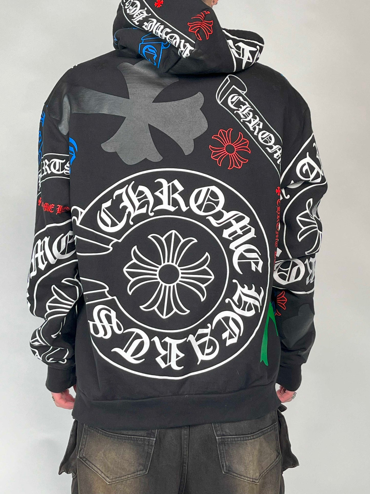 Chrom hearts Stencil print Hoodie Black