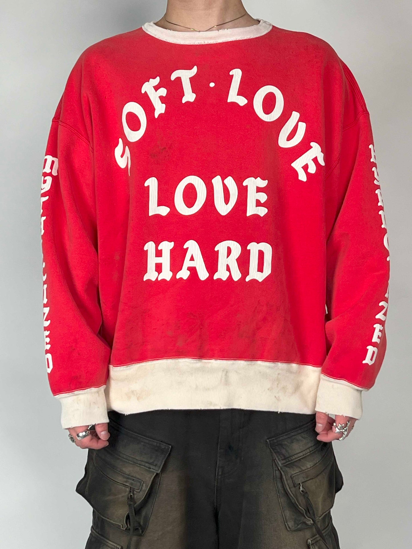 Saint Michael Crew Sweat Soft Love Red