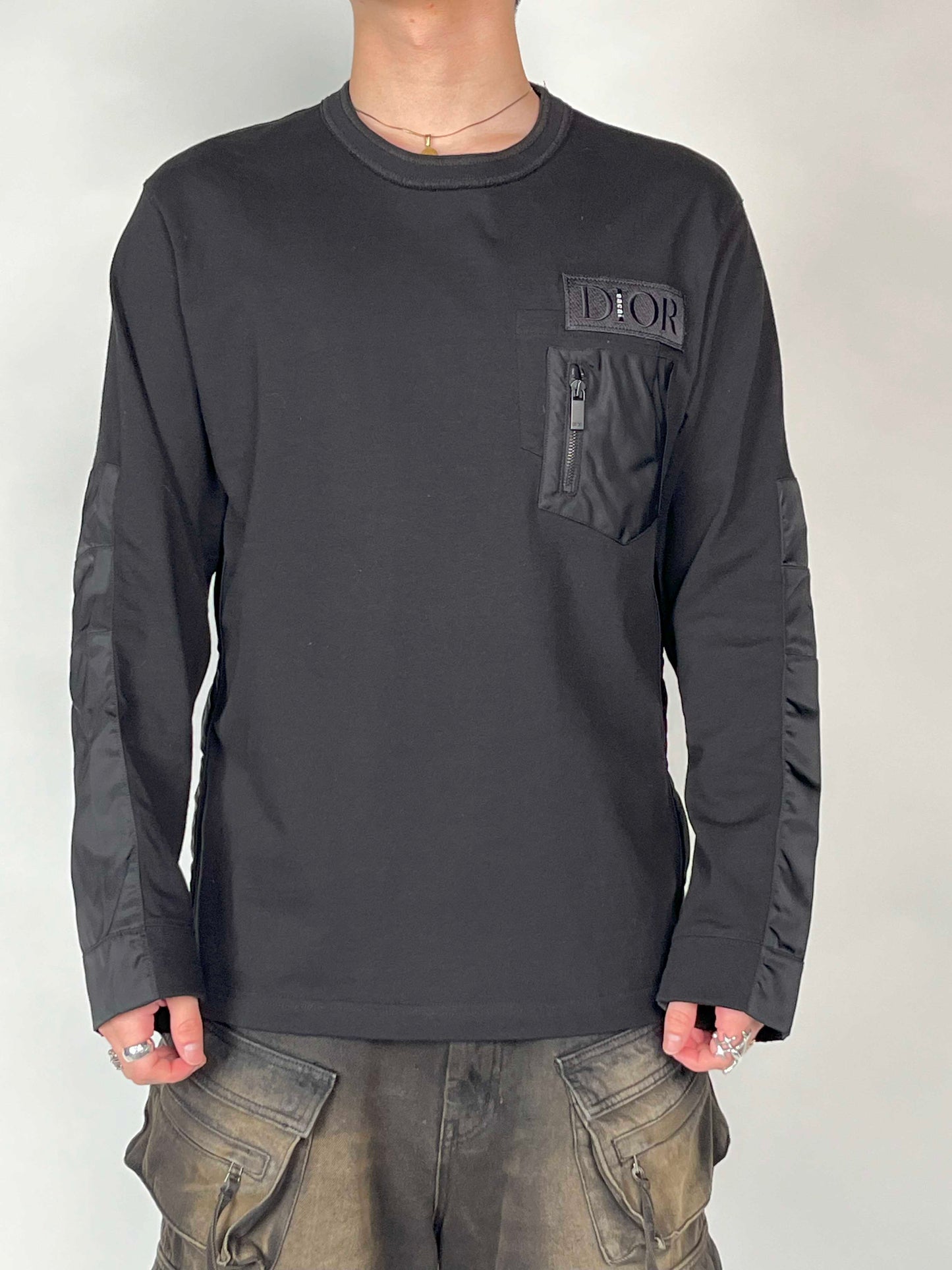 Dior x Sacai Docking Over Shirtt L/S Tee Black