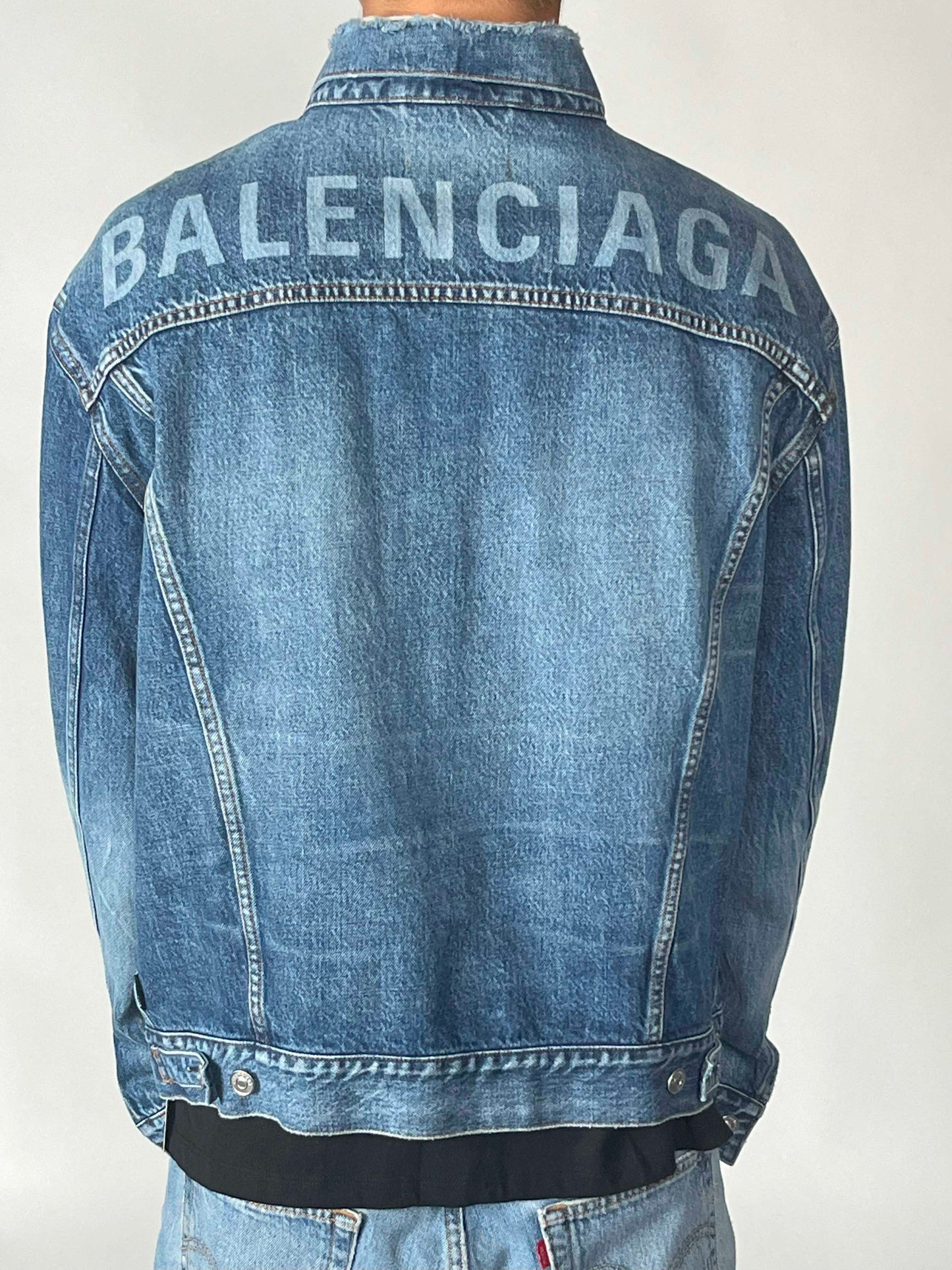 Balenciaga Oversize Backlogo Denim Jacket