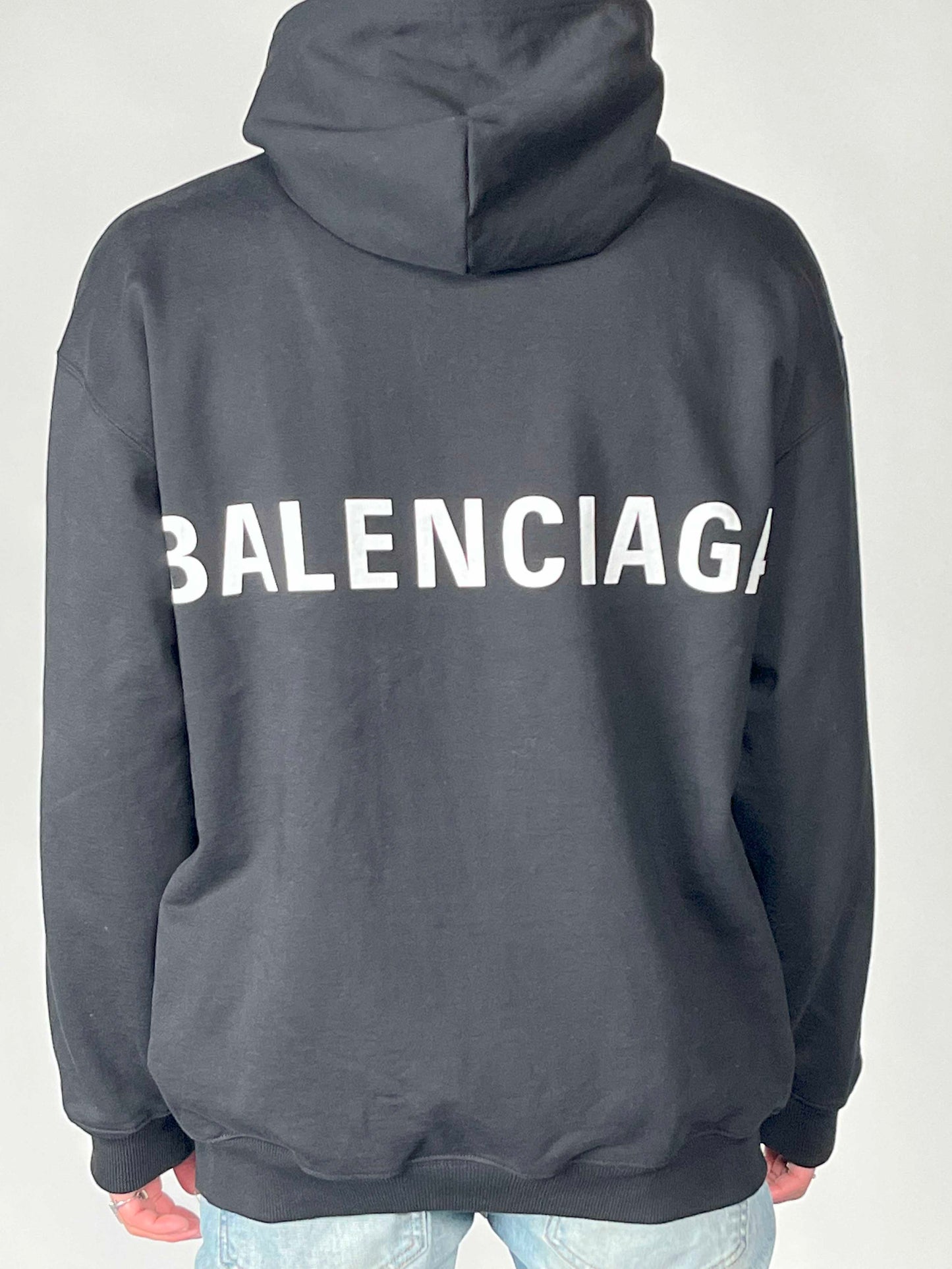 Balenciaga Logo Print Pullover Hoodie