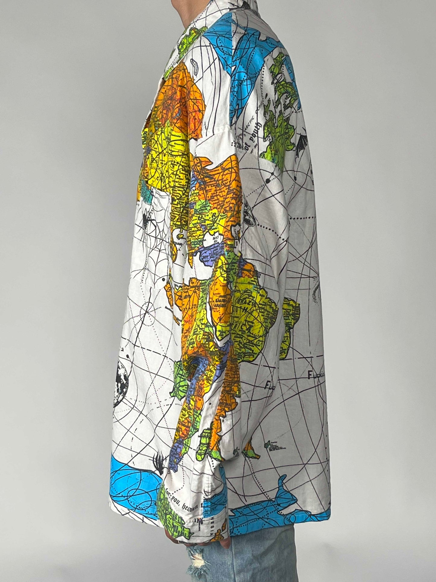 Saint Michael x Dr.Woo World Map Pajama Shirt