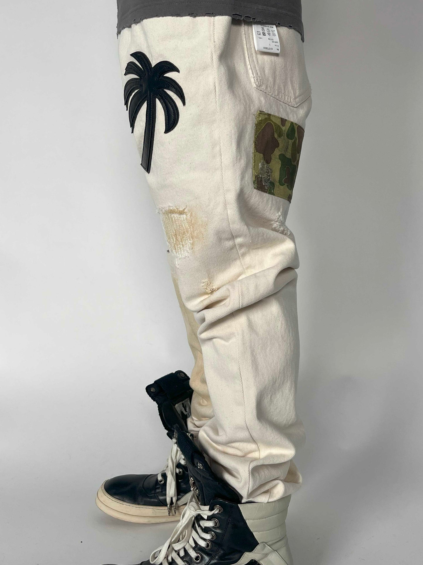Palm Angels Palm Tree Patch Distressed Jeans