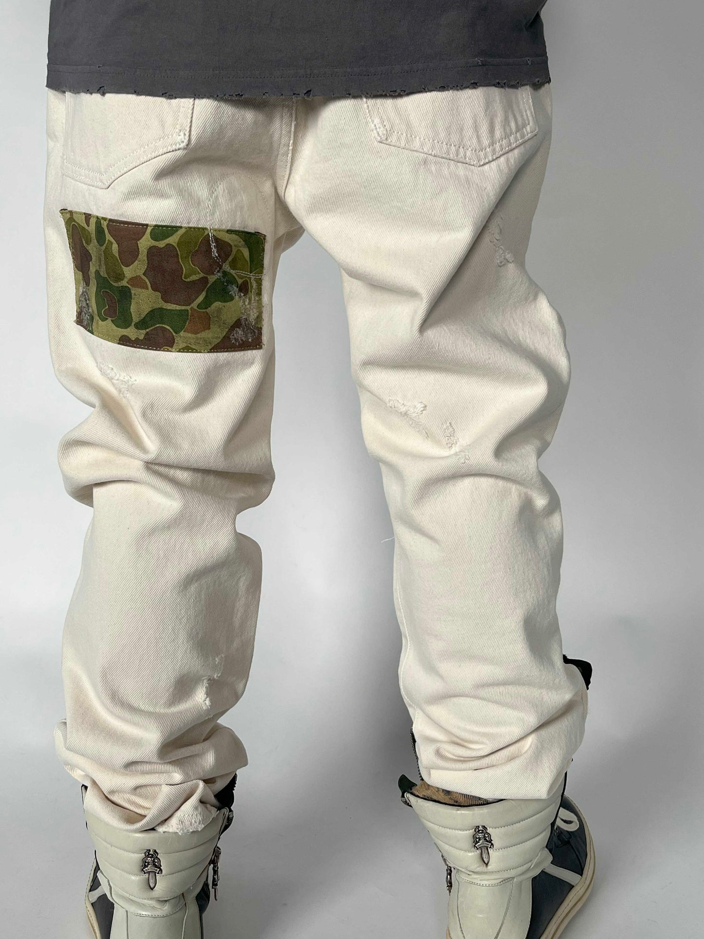 Palm Angels Palm Tree Patch Distressed Jeans