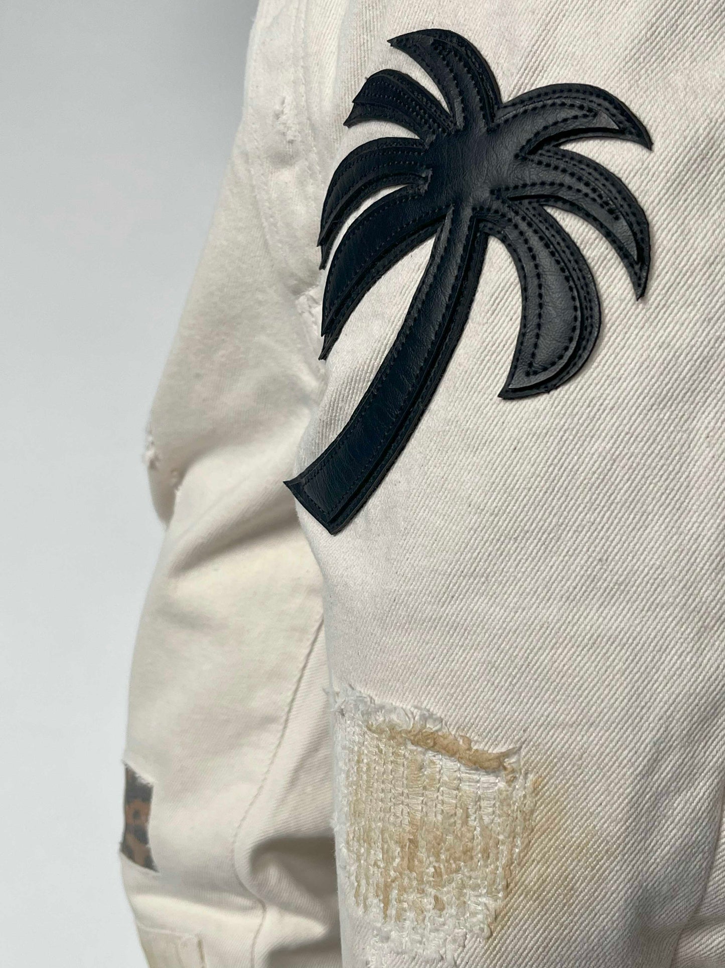 Palm Angels Palm Tree Patch Distressed Jeans