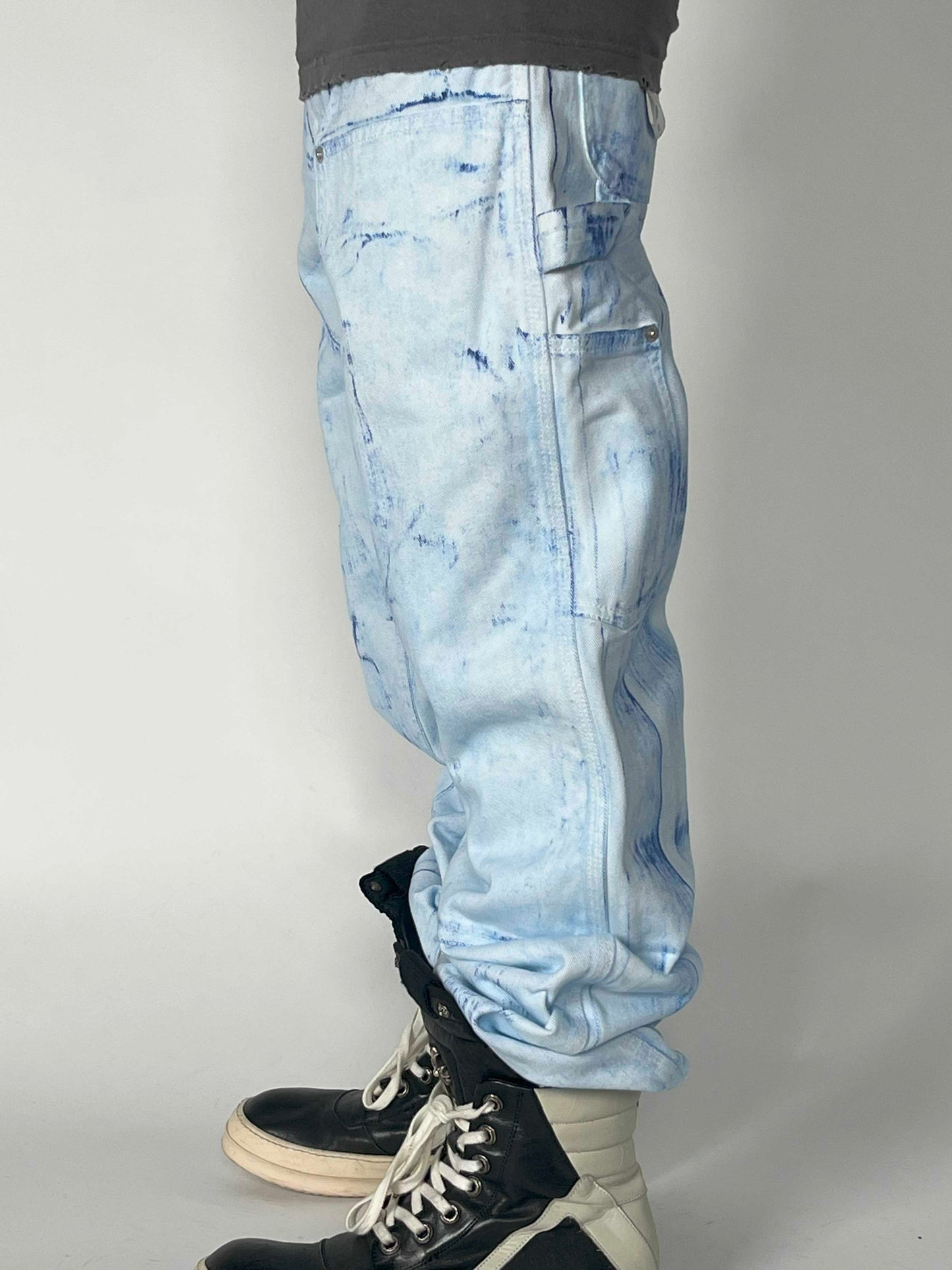 Heron Preston Paint Effect Straight Leg Jeans