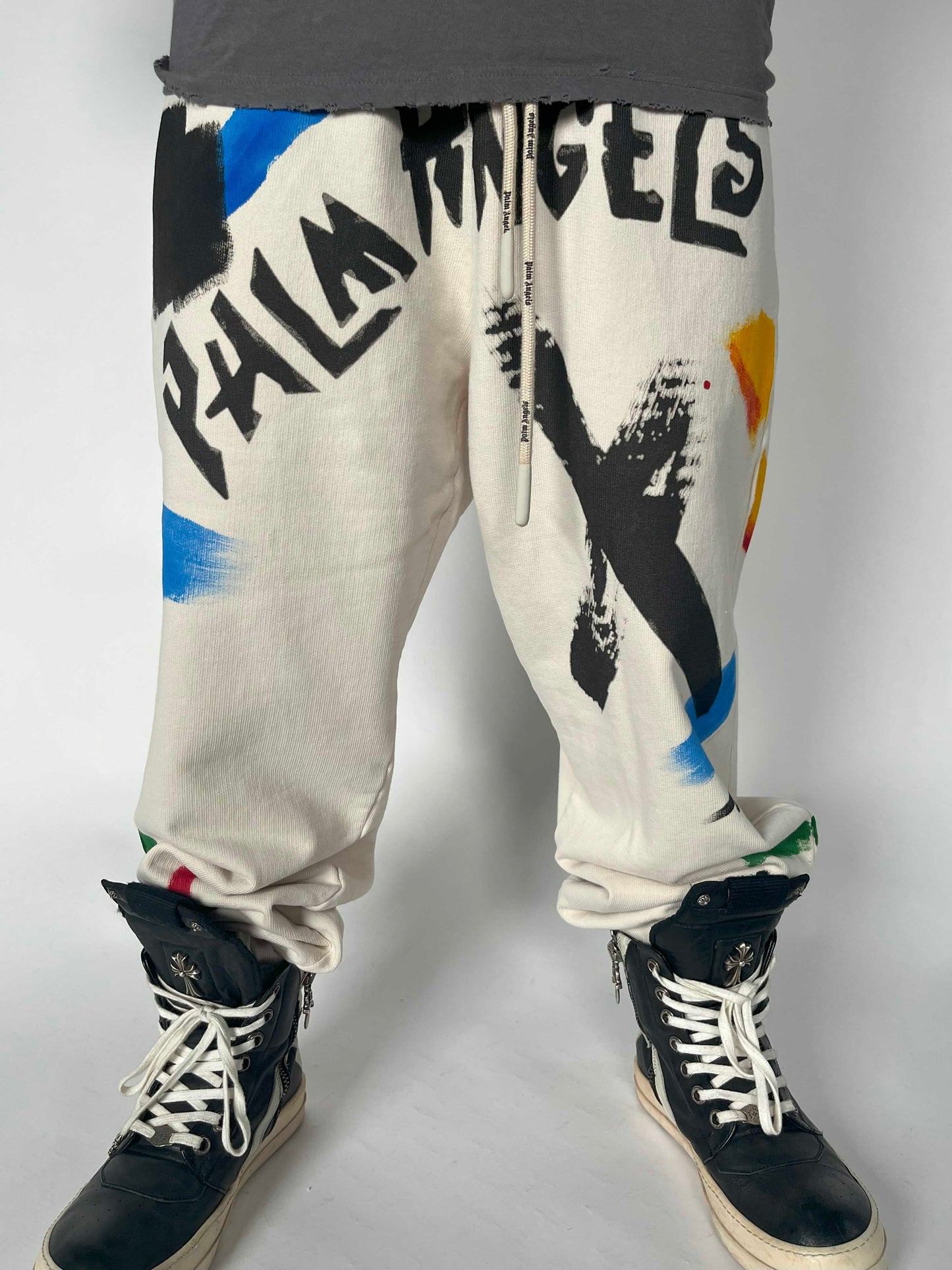 Palm Angels Logo-Printrd Elasticated Waistband Sweatpants
