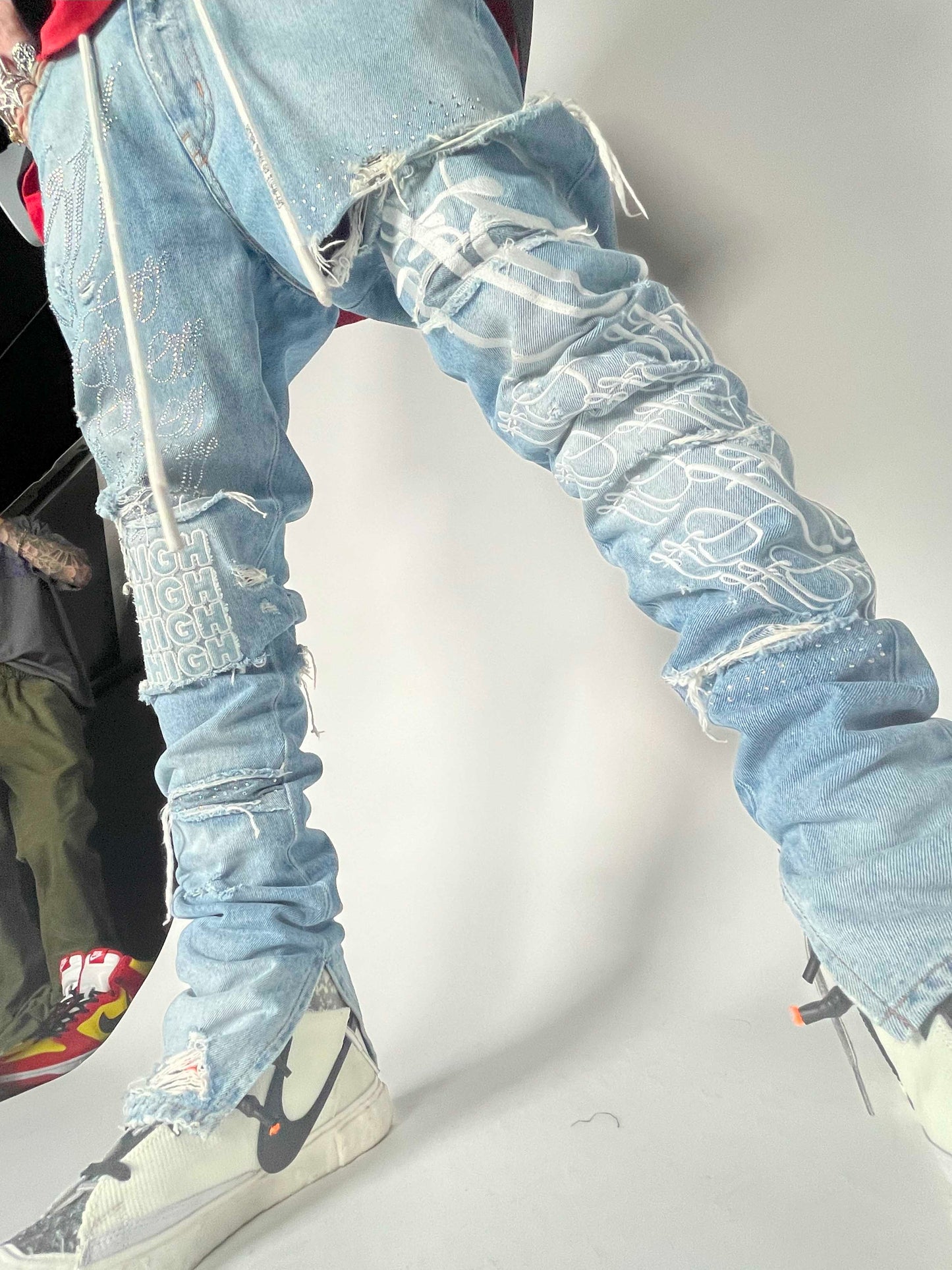Off-White Ev Bravado Crystal Denim Jeans