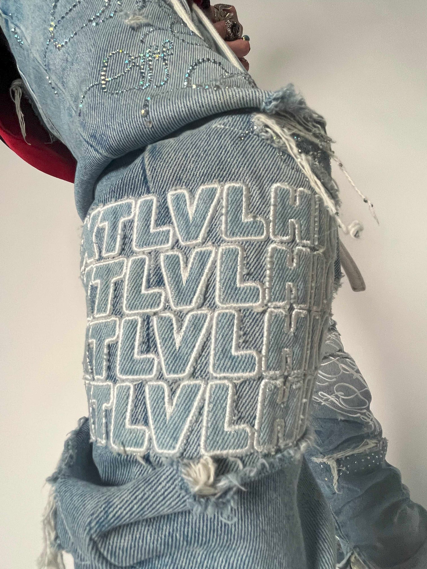 Off-White Ev Bravado Crystal Denim Jeans