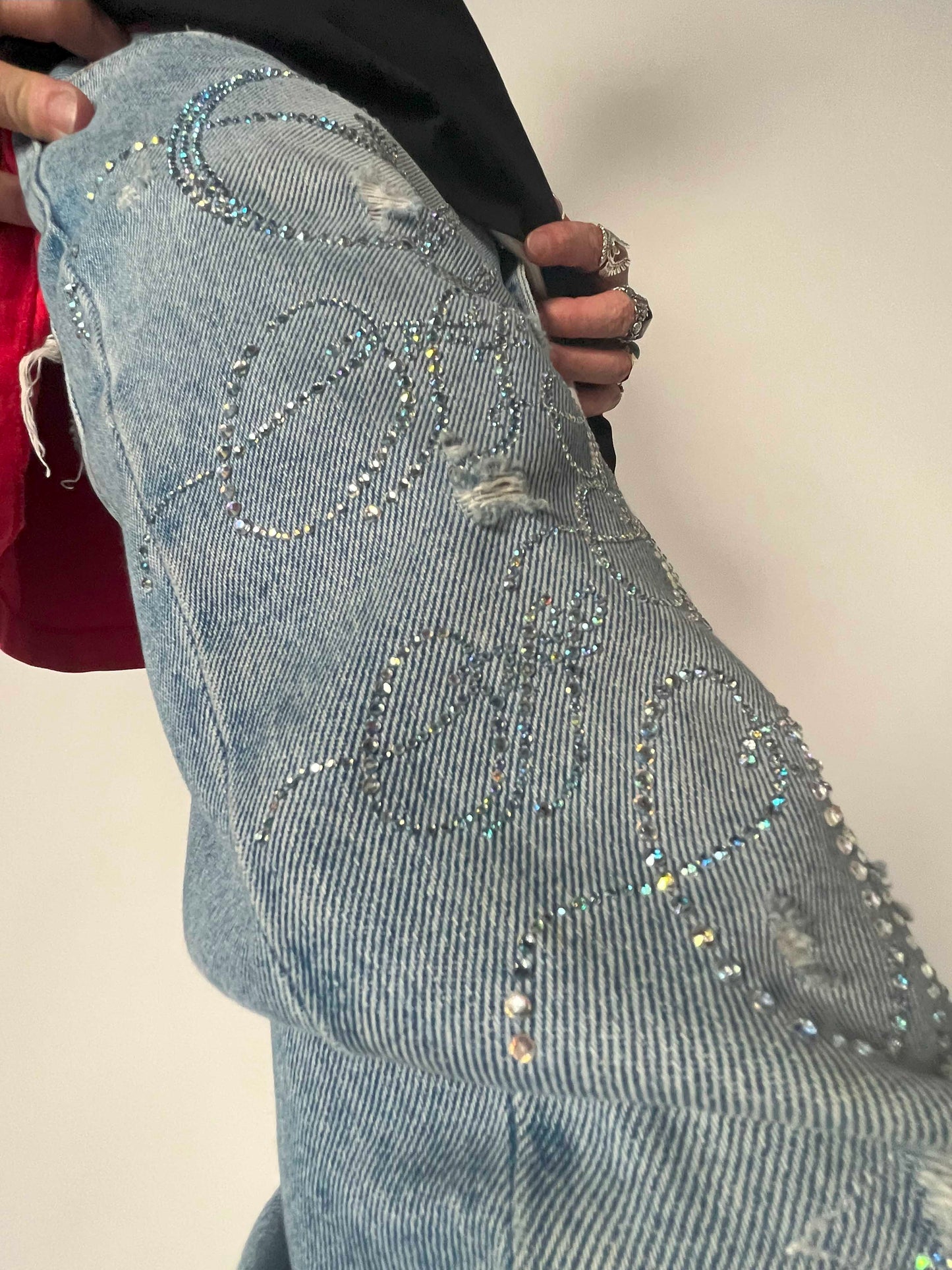 Off-White Ev Bravado Crystal Denim Jeans
