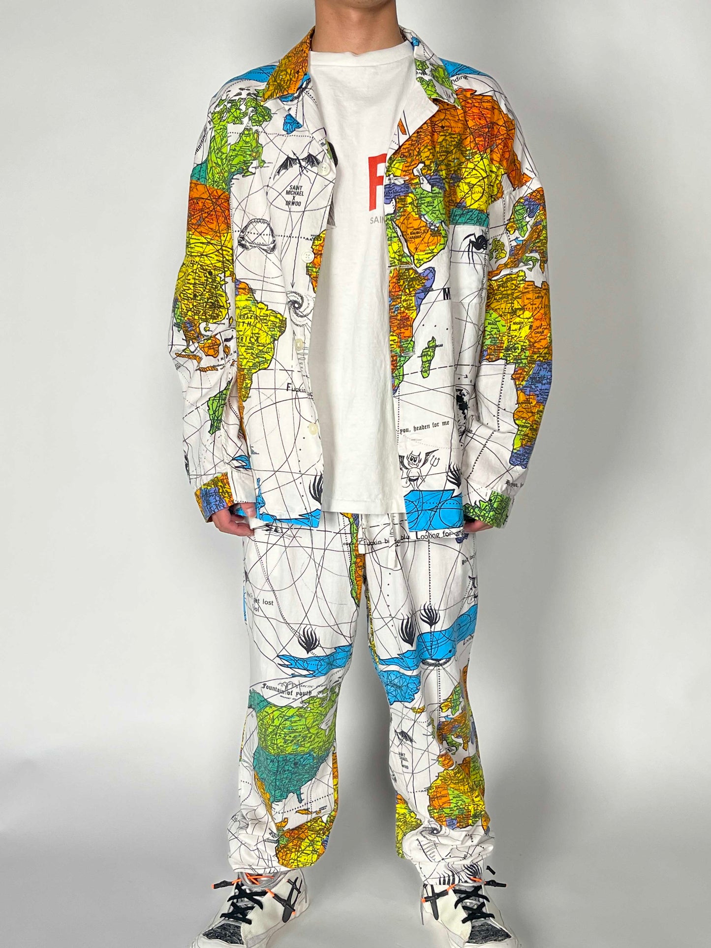 Saint Michael x Dr.Woo World Map Pajama Set Up