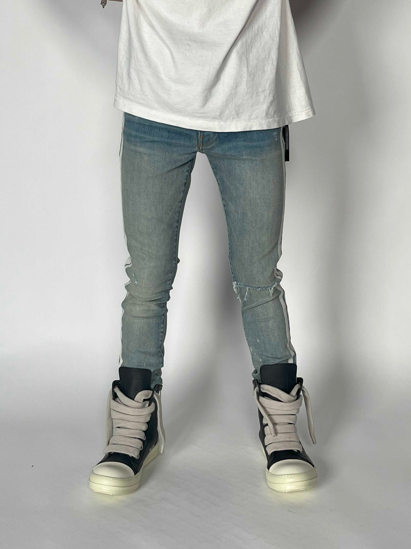 Amiri Flocked Track Jean Dlay Indigo