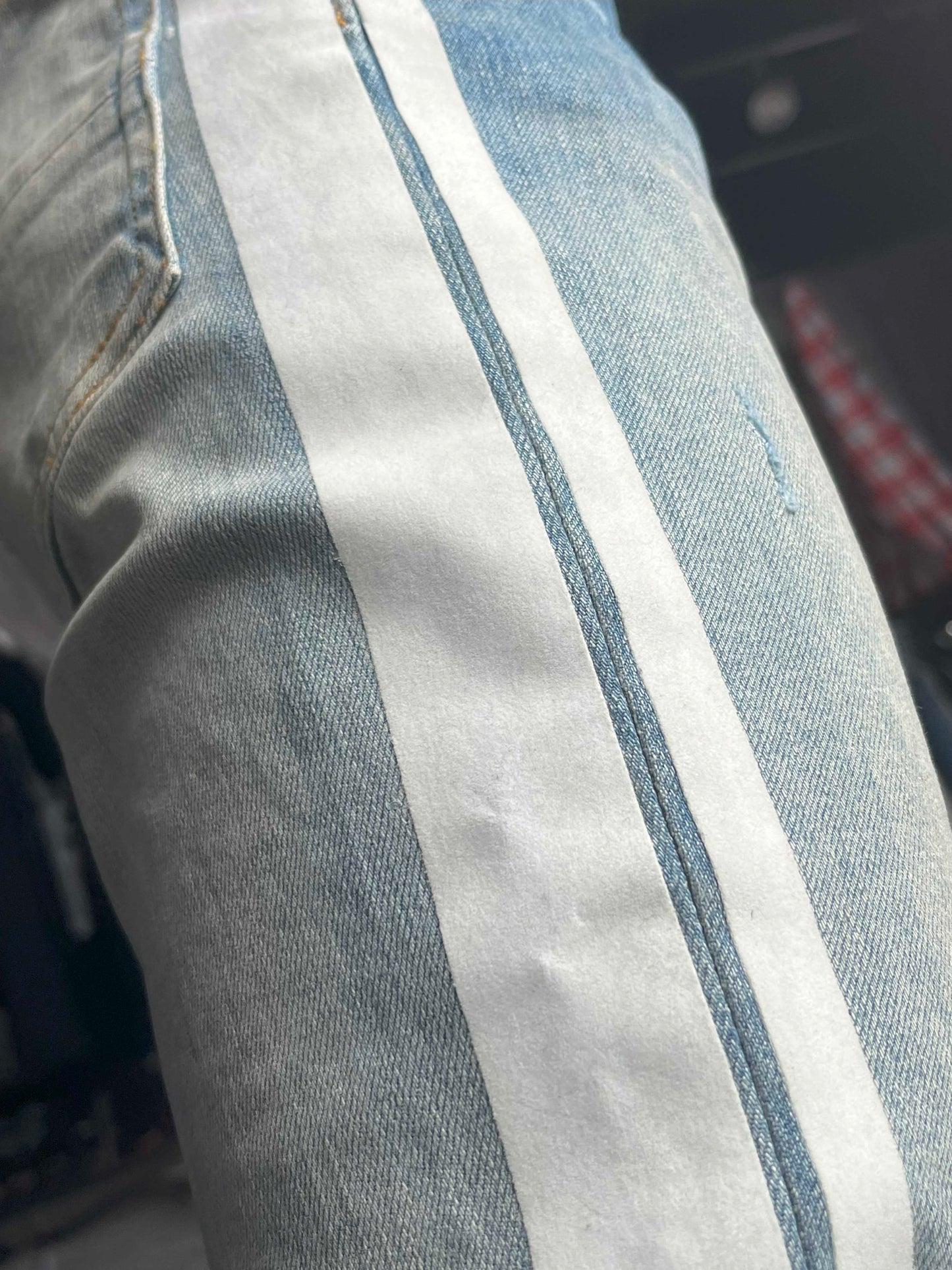 Amiri Flocked Track Jean Dlay Indigo