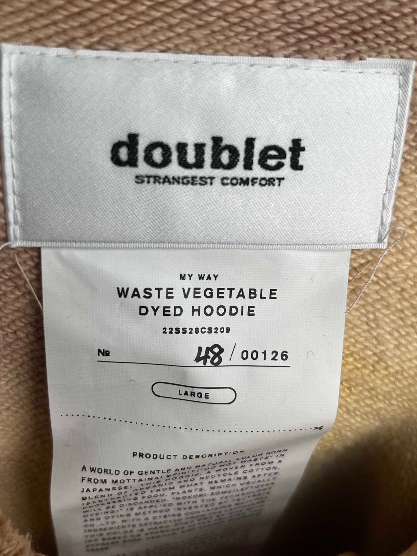 Doublet Waste Vegetable Dyed Hoodie