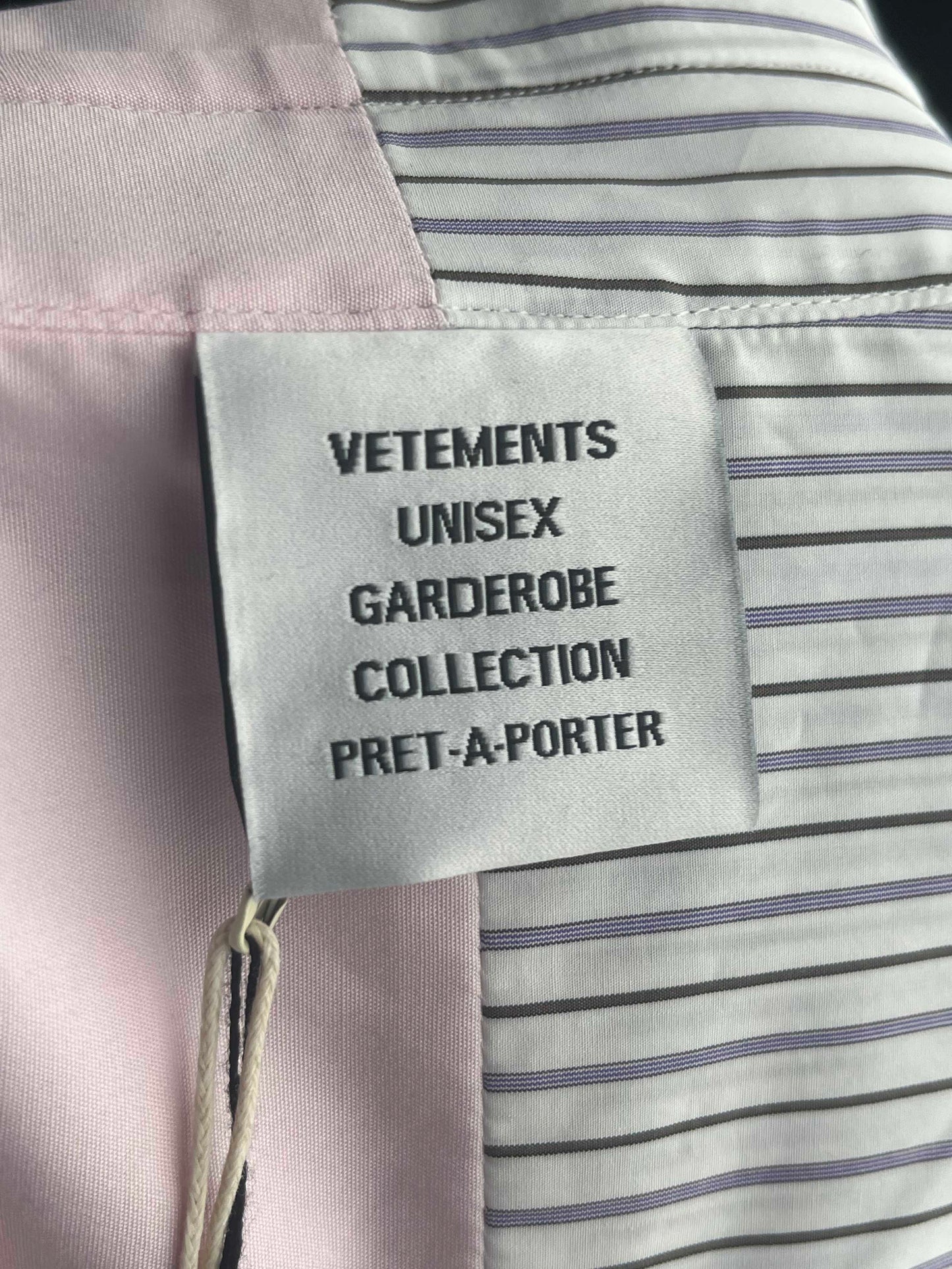 Vetements Cut-up Logo Shirt M White & Pink