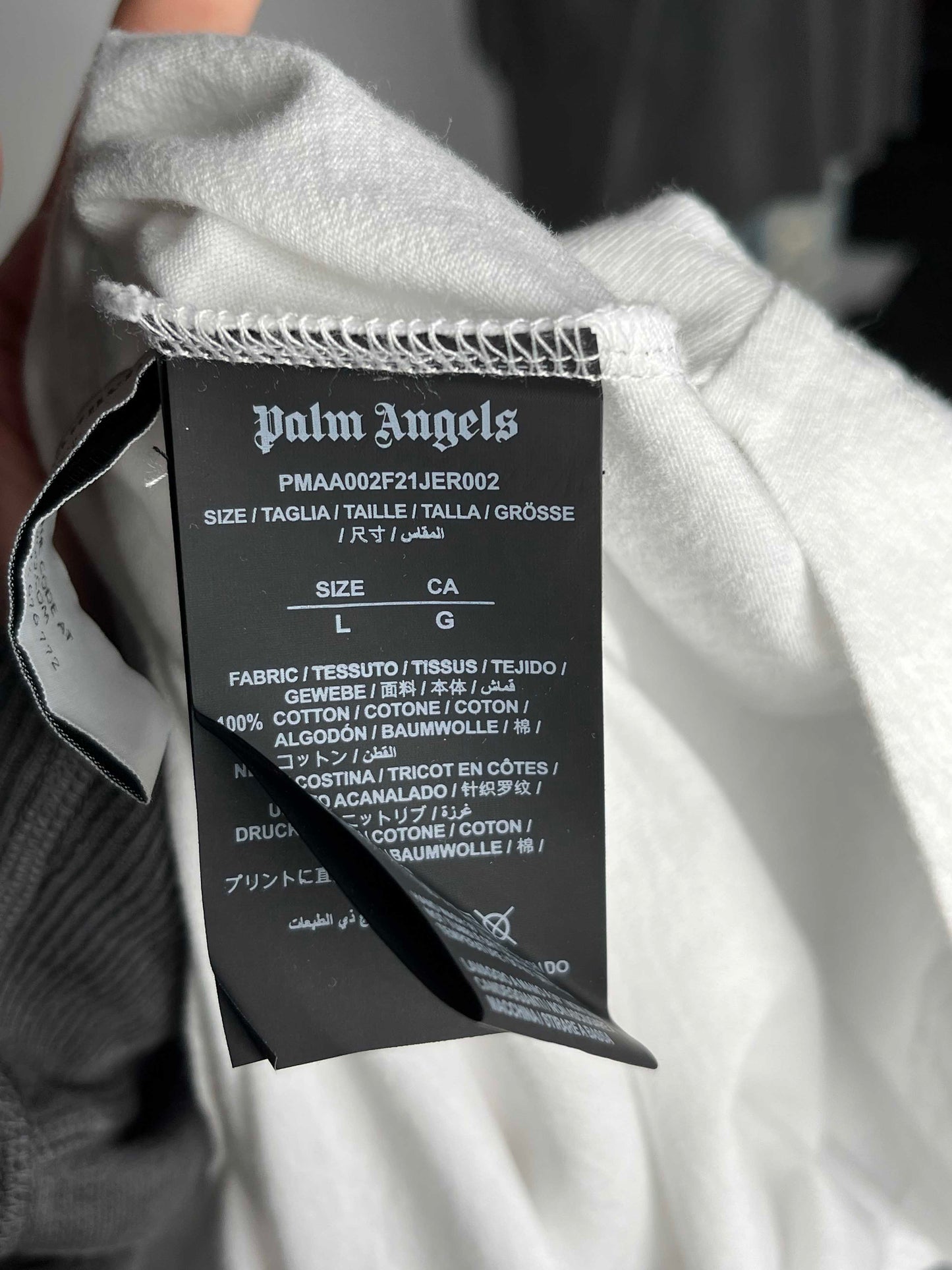 Palm Angels Logo Over S/S Tee L White