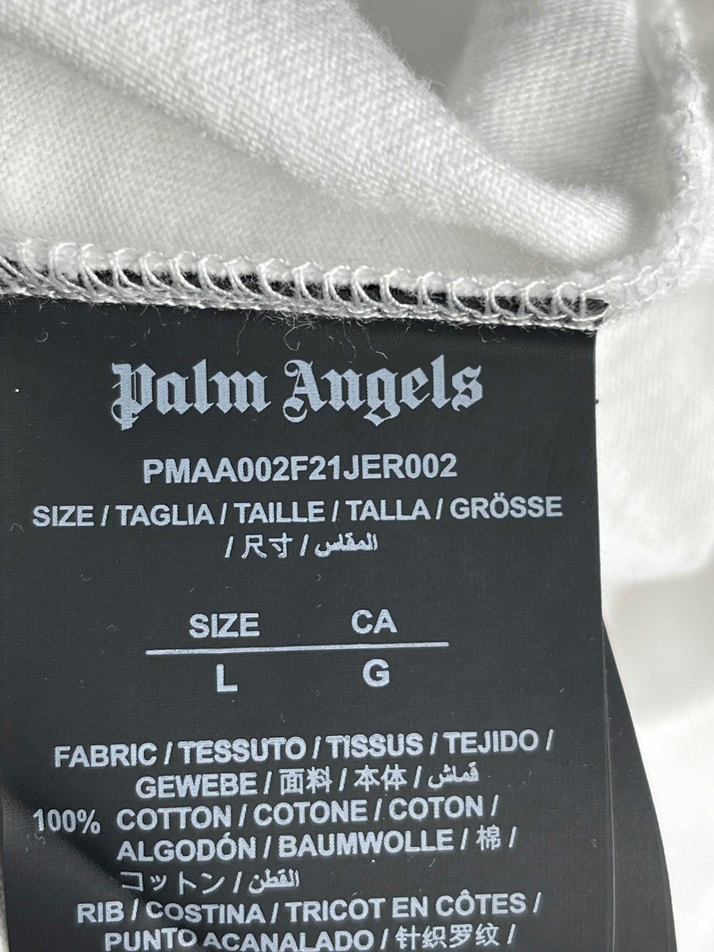 Palm Angels Logo Over S/S Tee L White