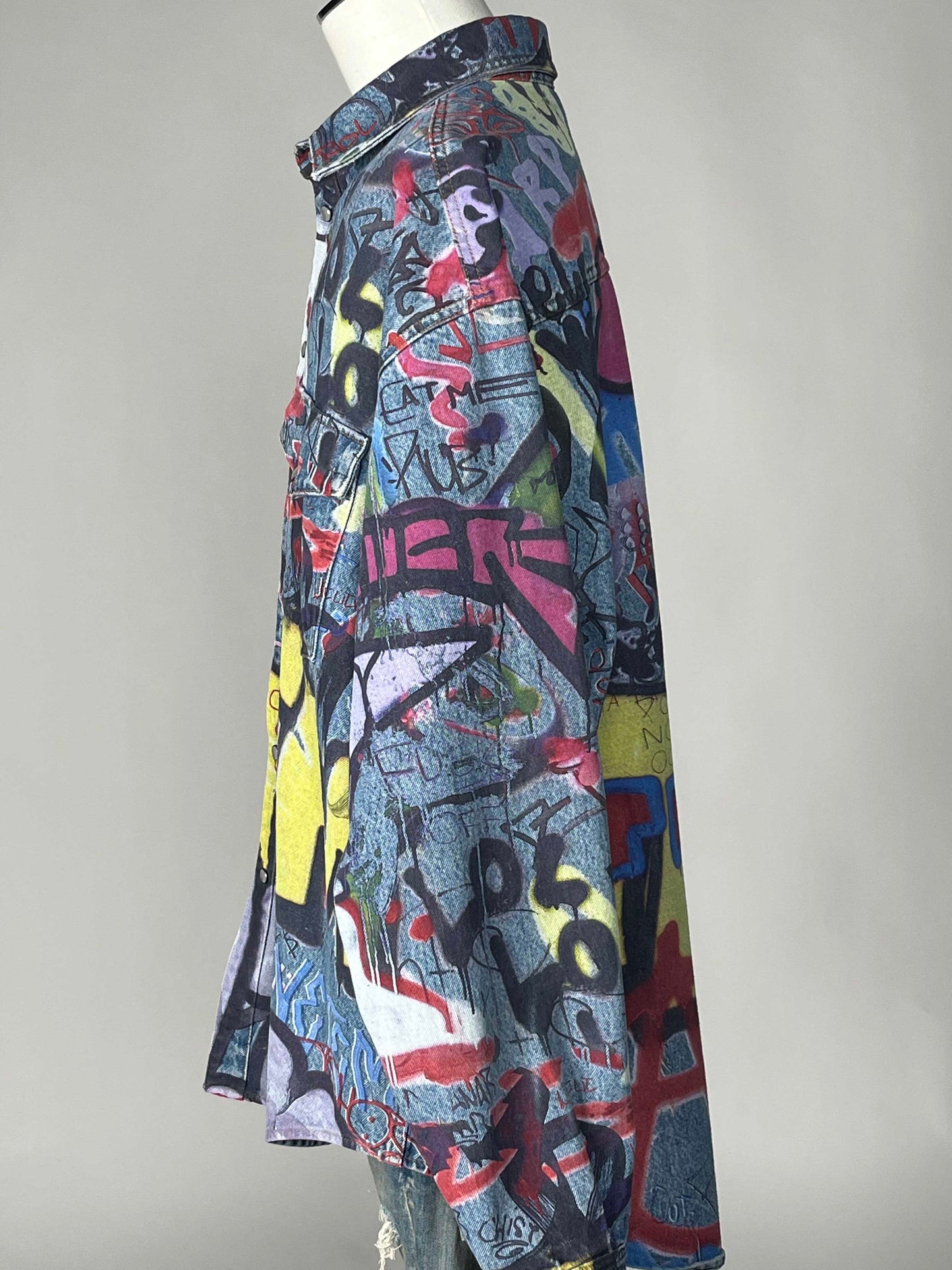 Vetements Graffiti Denim Shirt Blue
