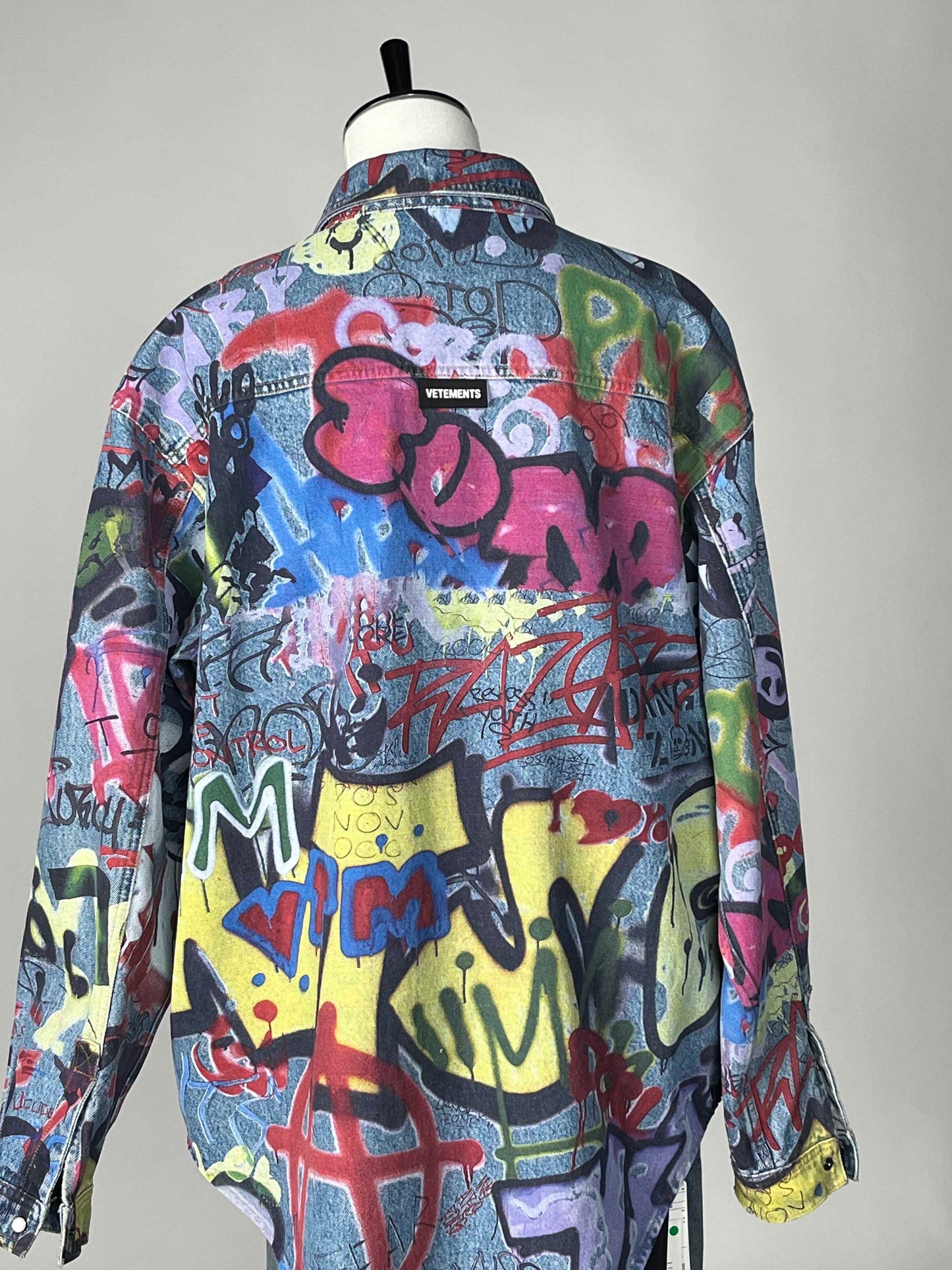 Vetements Graffiti Denim Shirt Blue