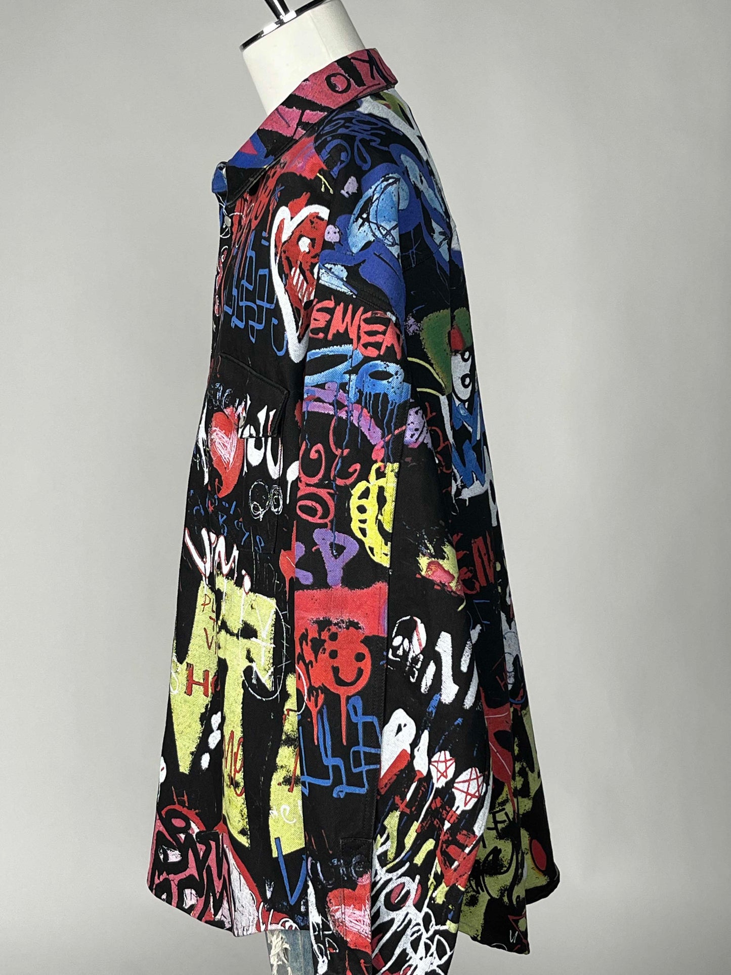 Vetements Graffiti Denim Shirt Black