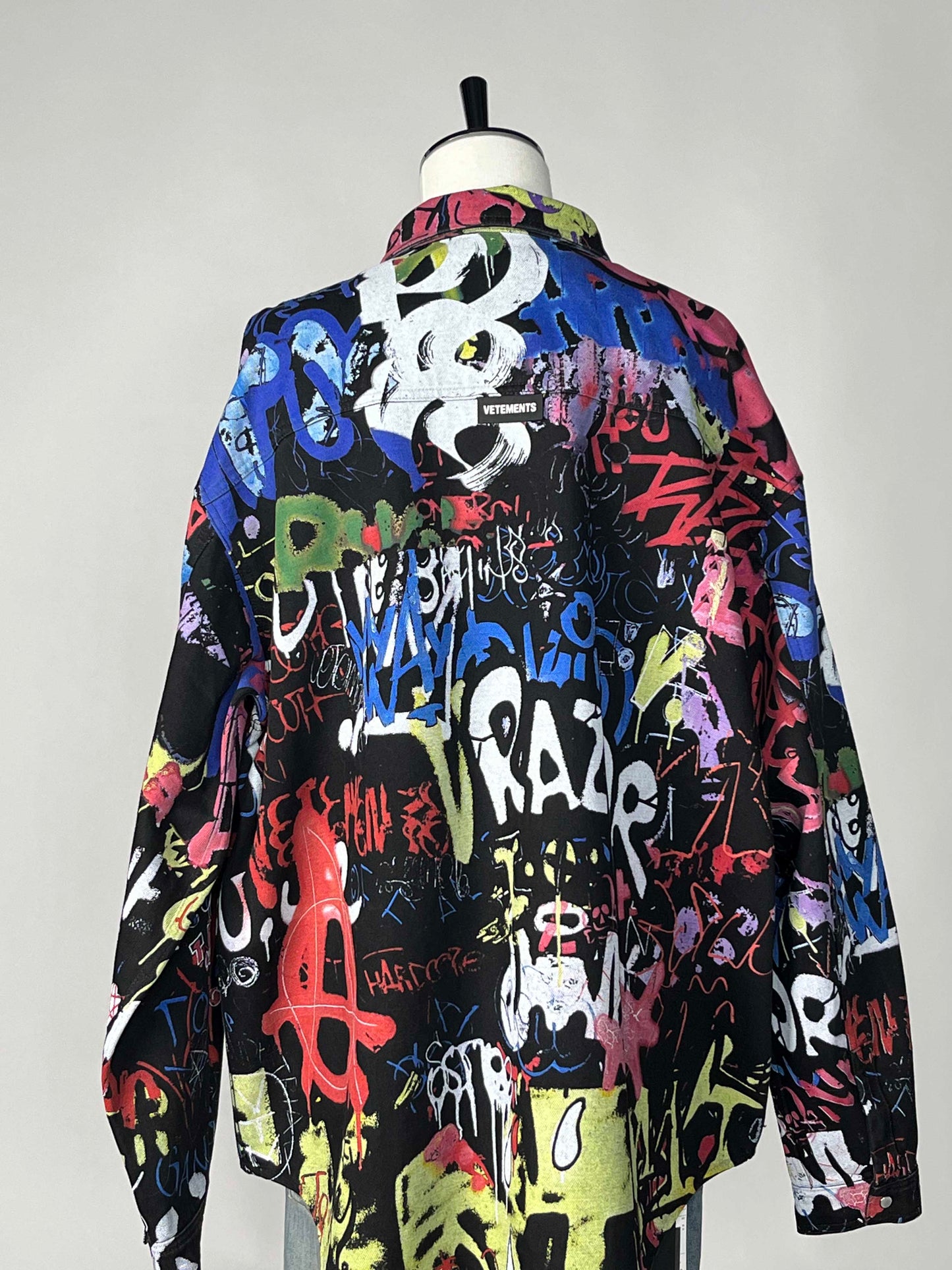Vetements Graffiti Denim Shirt Black