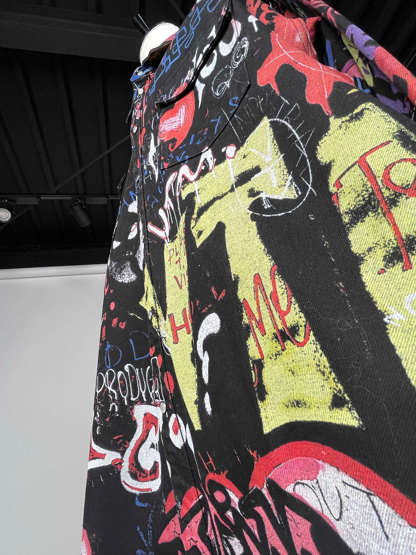 Vetements Graffiti Denim Shirt Black