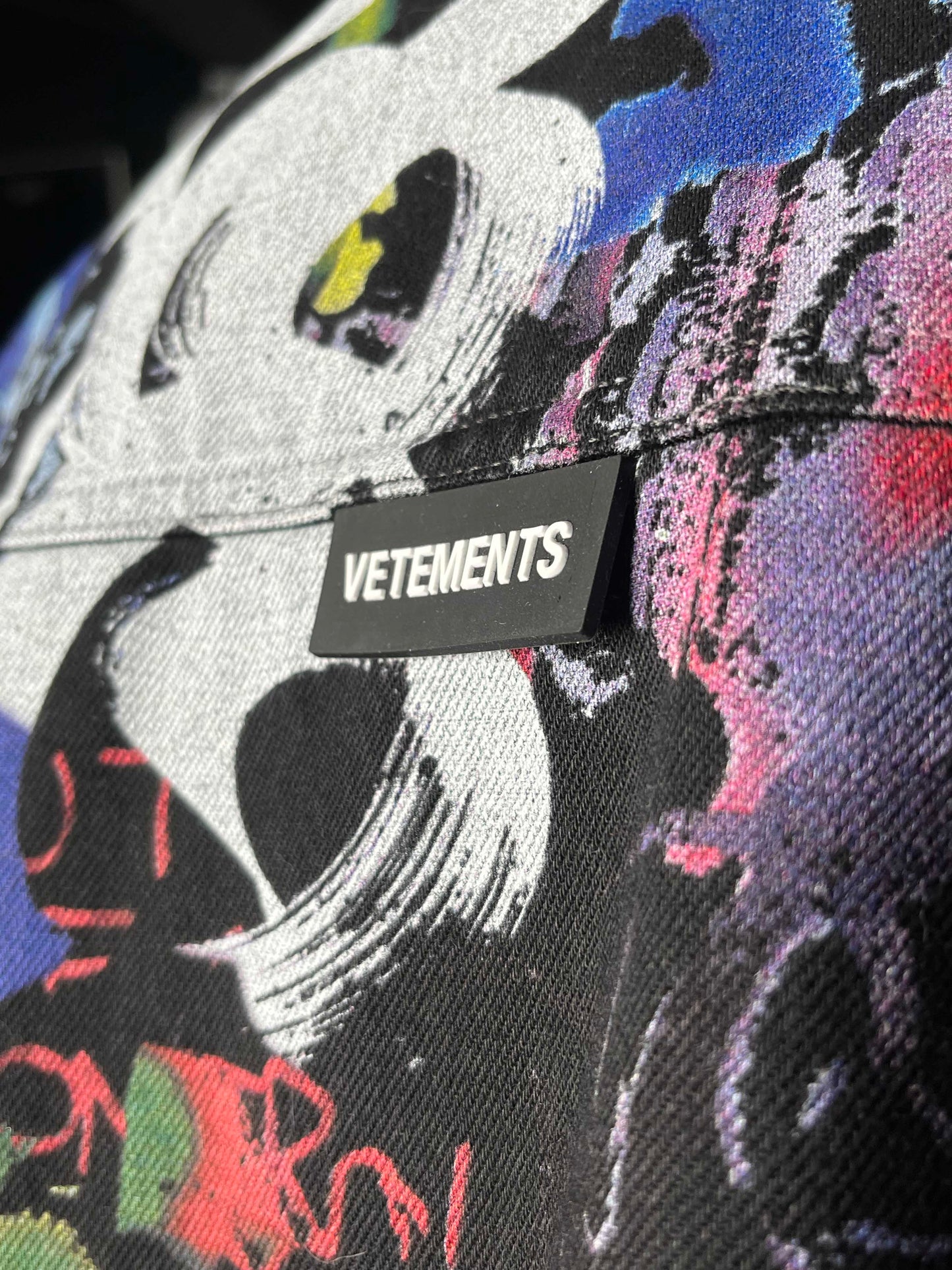 Vetements Graffiti Denim Shirt Black