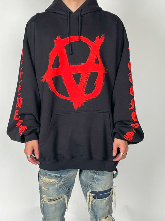 Vetements Doule Anarchy Hoodie Black