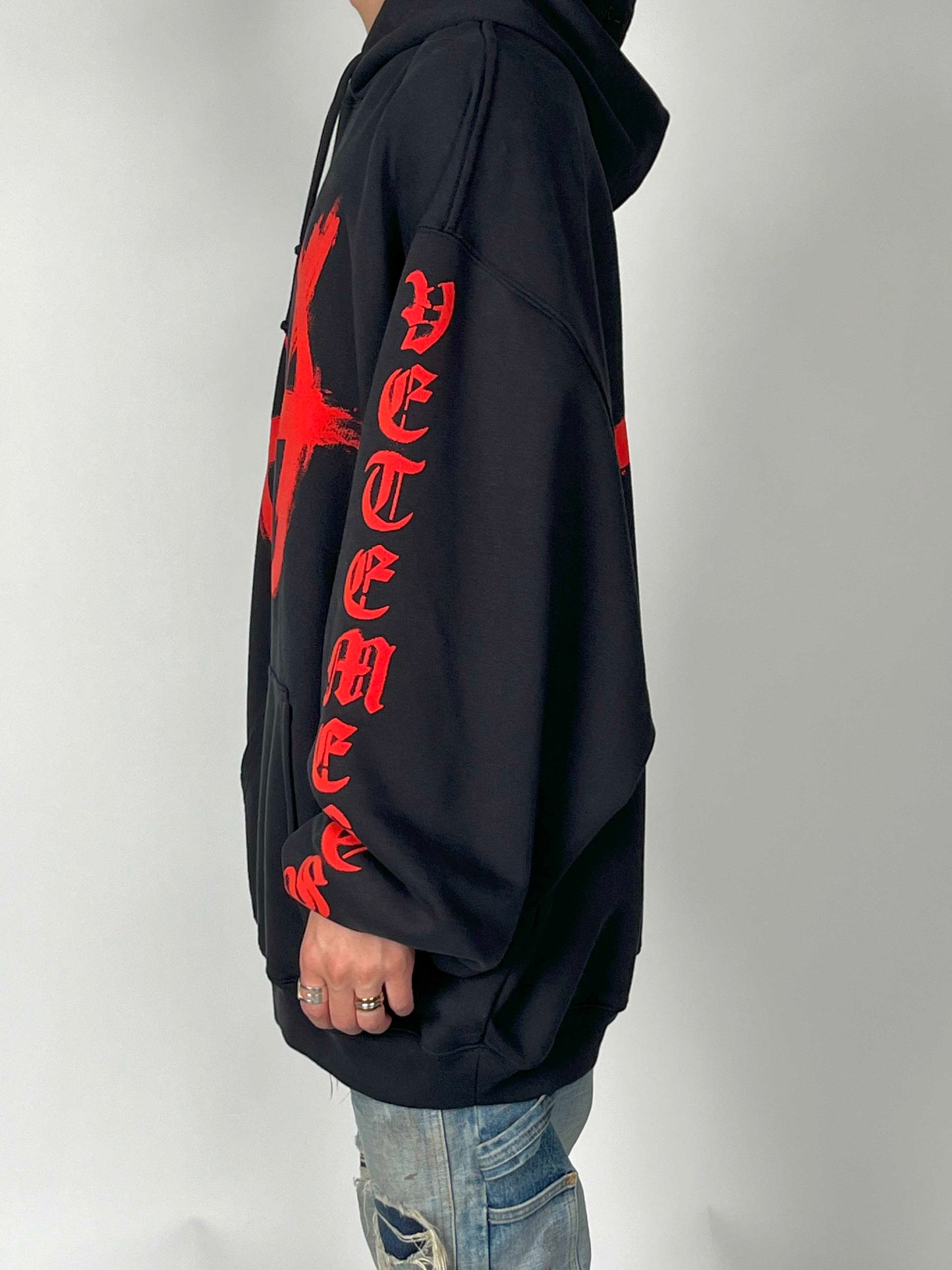 Vetements Doule Anarchy Hoodie Black