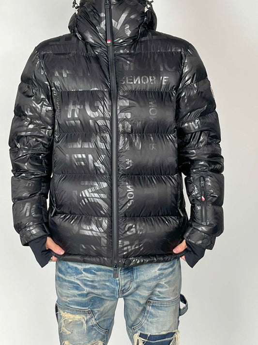 Moncler Grenoble Allover Logo Down Jacket Black