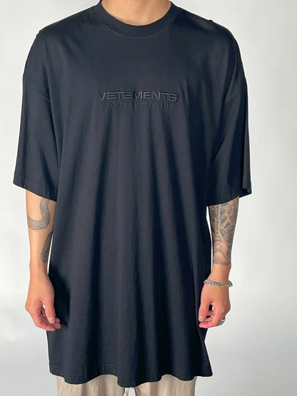 Vetments All Black Logo Haute Coutule S/S TEE