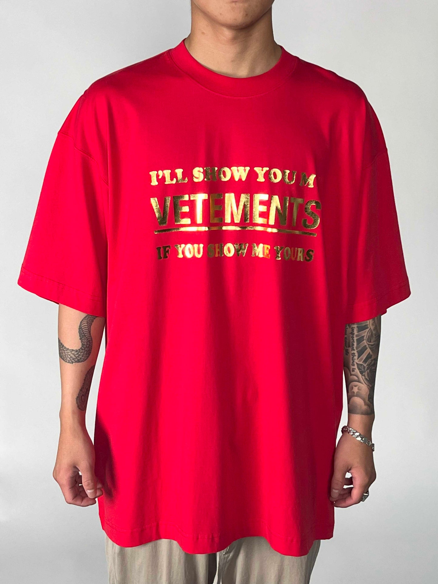 Vetements Gold Logo Printed S/S TEE