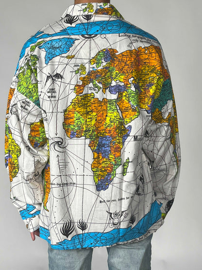 Saint Michael x Dr.Woo World Map Pajama Shirt