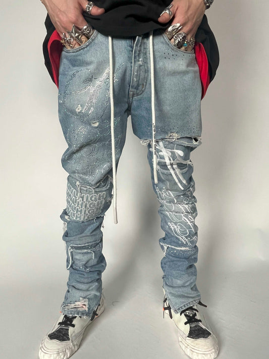 Off-White Ev Bravado Crystal Denim Jeans