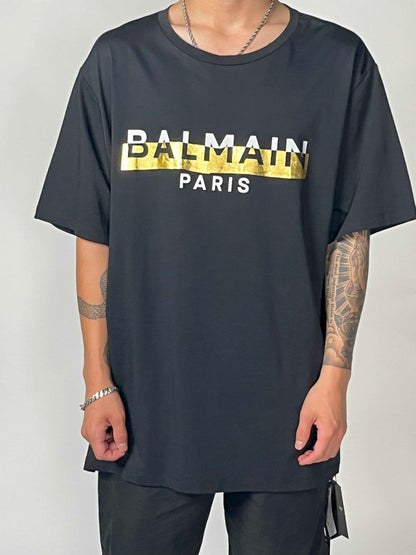 Balmain Gold Logo S/S Tee