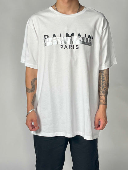 Balmain Silver Logo S/S Tee