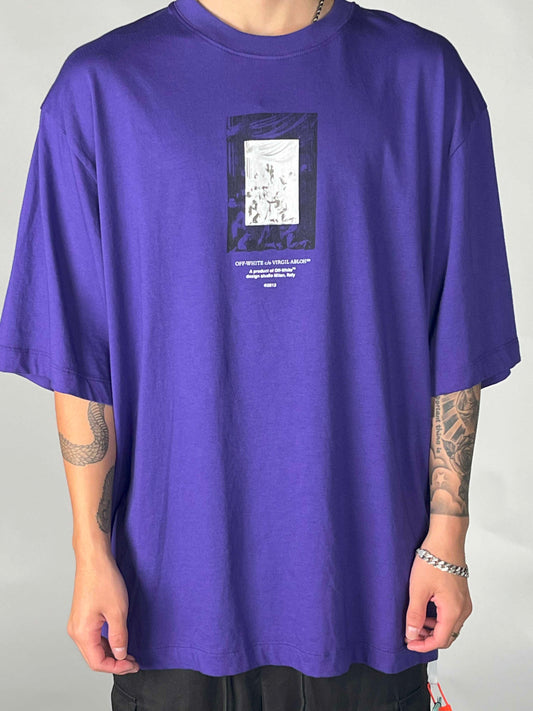 Off-White Paint Mirror Over Skate Purple S/S Tee