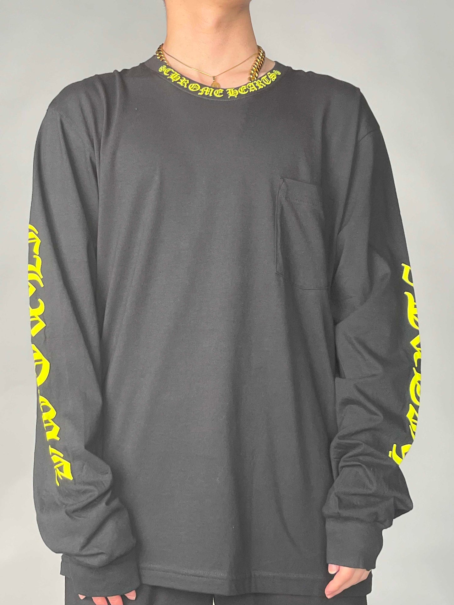 Chrome Hearts Yellow Neck Logo L/S Tee