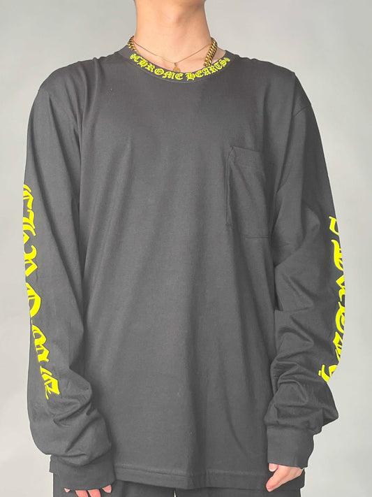 Chrome Hearts Yellow Neck Logo L/S Tee