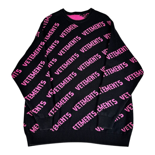 Vetements Oll-Over Pattern Knit Blk&purple