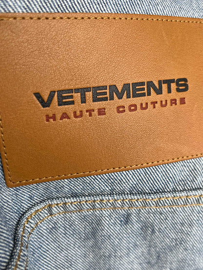 Vetements All-Over Logo Printed Denim Jacket