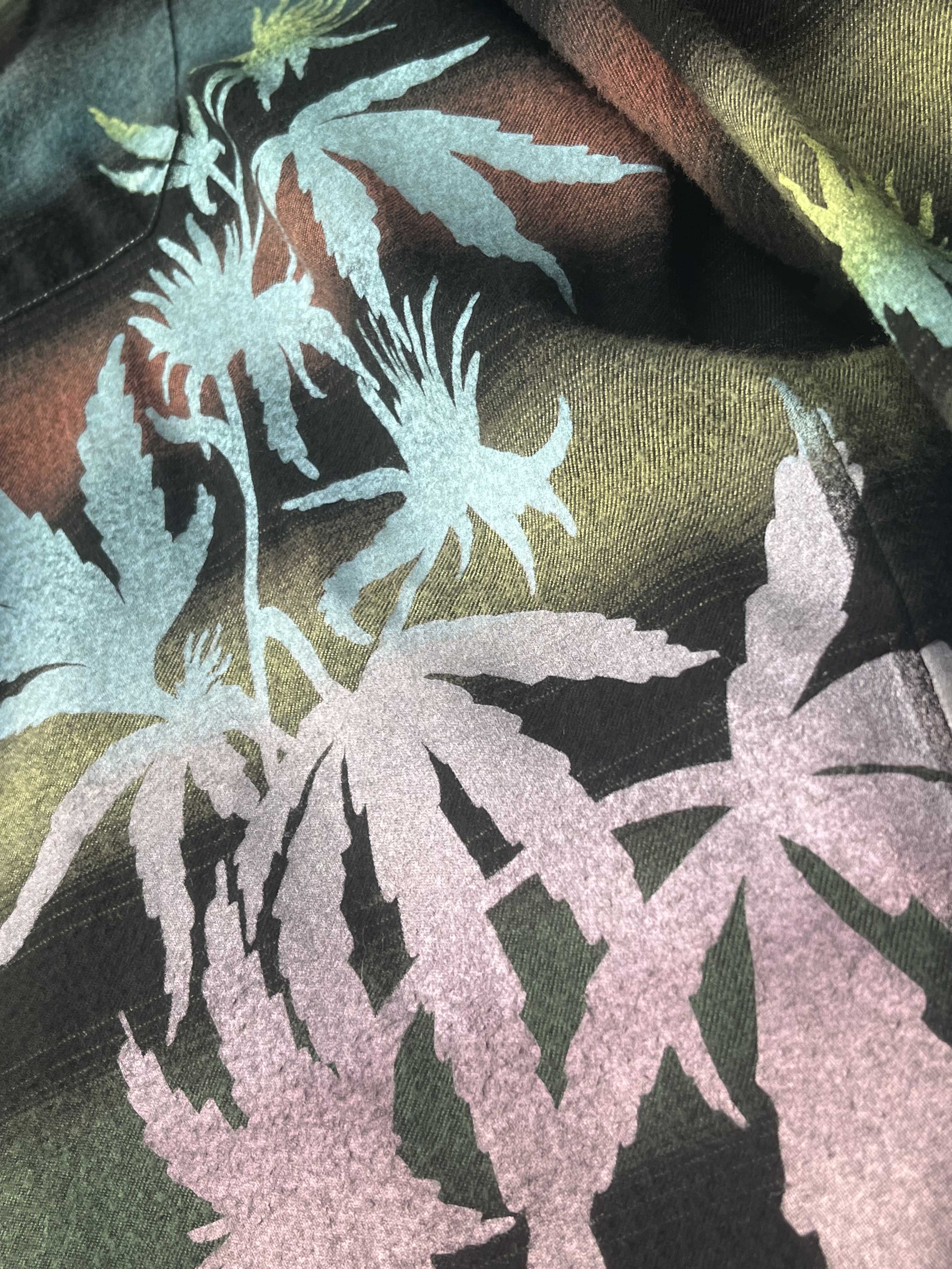 AMIRI Printed Leaves Flannel Shirt M Multi