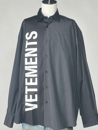 Vetements Cut-up Logo Shirt M Black