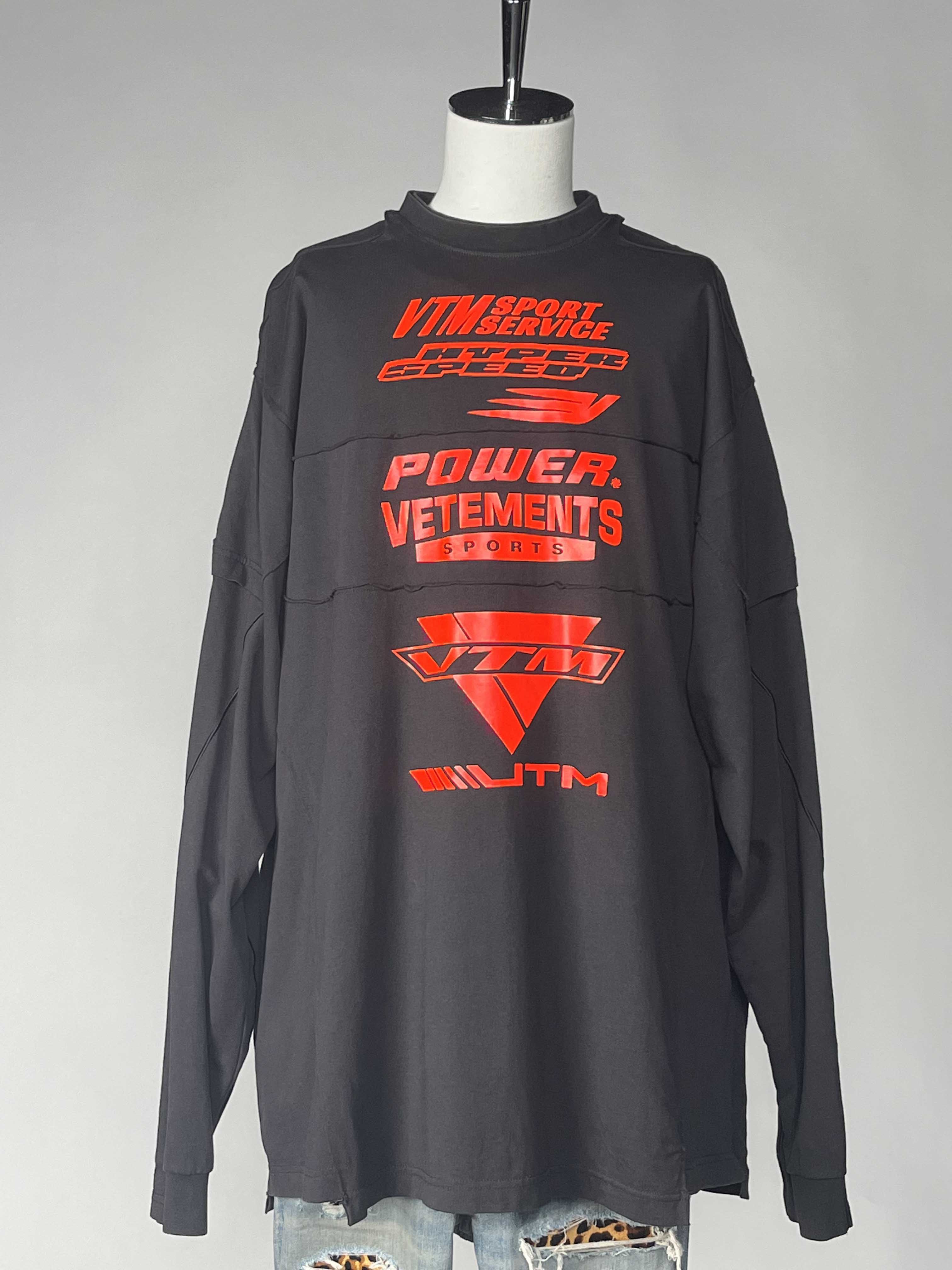 Vetements Motocross Patched L/S Tee XS Black