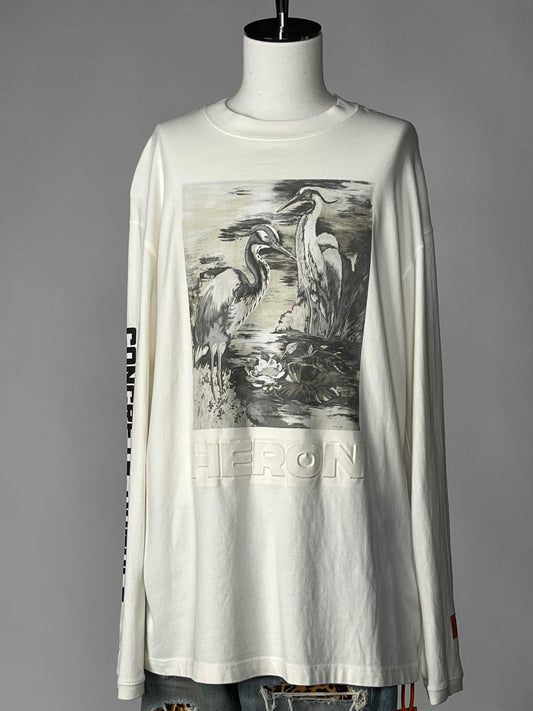 Heron Preston 20SS Birds Print L/S Tee M White